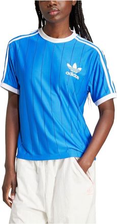 adidas (WMNS) adidas Adicolor 3-Stripes Pinstripe T-shirt Asia Sizing Blue IY7233