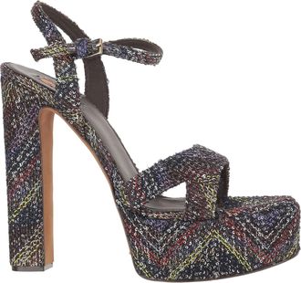 Missoni Multicolored Platform Sandals with Zigzag Pattern