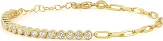Glaze Jewelry Cubic Zirconia Paper Clip Chain Bracelet in Gold at Nordstrom Rack
