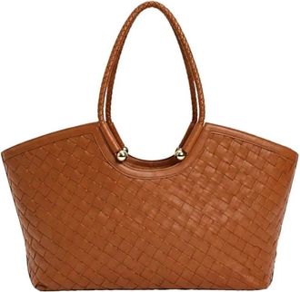 Twinset Handgeweven Shopper Tas - Dames - Shoppers - Bruin - ONE Size - Polyester - Tassen