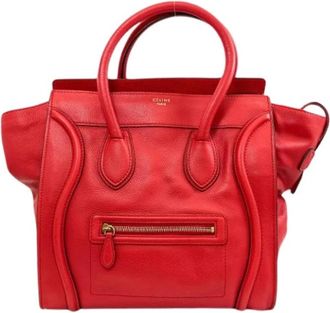 Celine Pre-owned Luggage Tote Bag - Dames - Vintage Shopper - Rood - ONE Size - Leer - Vintage