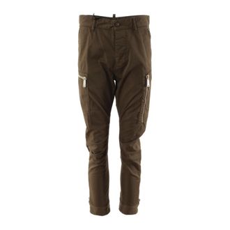 Dsquared2 Cropped Trousers, male, Brown, Size: XS Slim-Fit Trousers