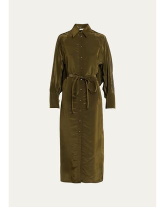 FFORME Keya Satin Maxi Shirtdress