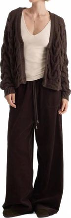 ATM Anthony Thomas Melillo Cotton Cashmere Air Cardigan In Dark Chocolate