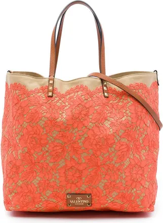 Valentino Pre-owned Valentino Canvas Rockstud Glam Lace Reversible Tote Ladies EPTCSU5JYU4YGEXY