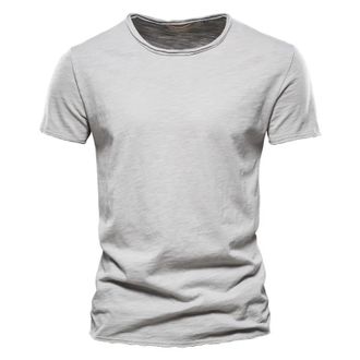 Generic Muscle Fit T Shirt Men Cotton Short Sleeve Casual Solid Color Round Neck Summer T Shirts Classic Basic Stylish Comfy Daily Sport Running Tshirt Breath
