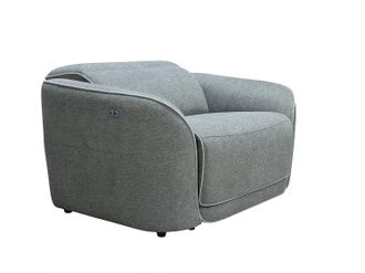 Vente-Unique Sill&oacute;n reclinable el&eacute;ctrico de tela gris jaspeado OZARTO