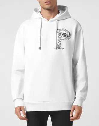 Philipp Plein Hooded Sweatshirt Money Men in White at Nordstrom, Size Xxx-Large