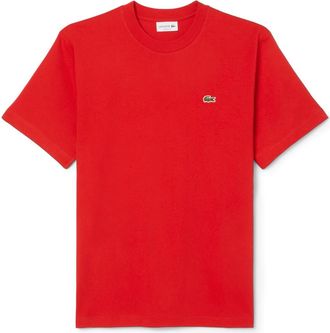 Lacoste Cotton Crewneck T-Shirt in Red at Nordstrom, Size 6