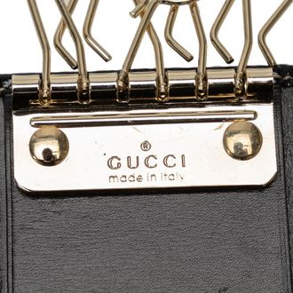 Gucci Schl&uuml;ssel- & Taschenanh&auml;nger - 2000-2015 Britt Leather Key Holder - Gr. unisize - in Schwarz - f&uuml;r Damen
