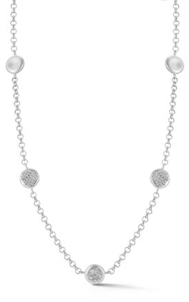 Glaze Jewelry Sterling Silver Button Station Necklace