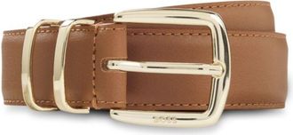 BOSS Leather belt with twin metal keeper