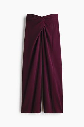 H&M Twisted-detail Trousers in Plum Red at Nordstrom, Size Xx-Large