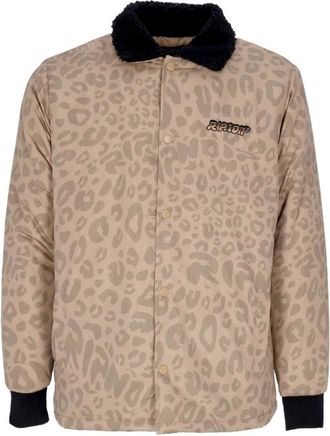 Ripndip Gevlekte knoopsluiting jas tan - Heren - Zomerjassen - Beige - XL - Polyester - Jassen