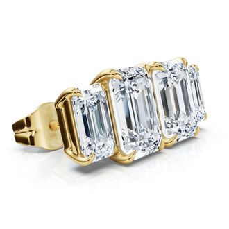 Pompeii3 1 1/2Ct Emerald Cut Toi et Moi Diamond Earrings 14k Gold Lab Grown