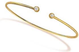 House of Brilliance 10K Yellow Gold plated Sterling Silver Lab Grown Diamond Accent Bezel Cuff Bangle Bracelet in Yellow Gold Over Silver at Nordstrom