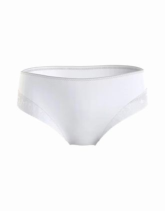 Tommy Hilfiger Womens Logo Lace Bikini Briefs, White - Size: 16