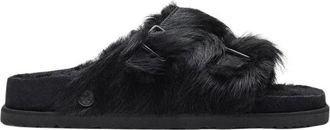 Birkenstock Zurich Shearling Fur - Dames - Sandalen - Zwart - 36 EU - Leer - Schoenen