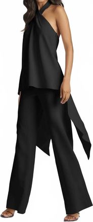Sachin & Babi Sabrina Halter Neck Top In Black