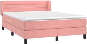 vidaXL Vidaxl - Cama Box Spring Con Colch&oacute;n Terciopelo Rosa 140x200 Cm