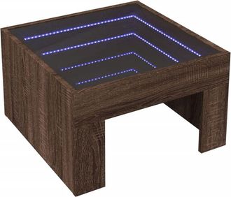 vidaXL Vidaxl - Mesa De Centro Con Infinity Led Marr&oacute;n Roble 50x50x30 Cm