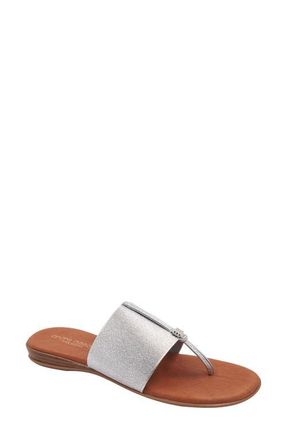 André Assous Nice Featherweights Slide Sandal in Silver at Nordstrom, Size 5
