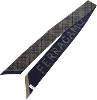 Ferragamo Pre-owned Scarves, female, Brown, Size: ONE SIZE Pre-owned Scarf