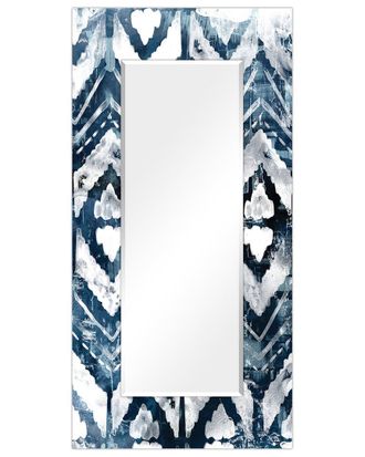 Empire Art Direct Indigo Extraction Rectangular Beveled Wall Mirror On Free Floating Printed Tempered Art Glass 7