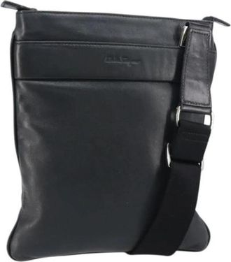 Ferragamo Pre-owned Leren Schoudertas - Heren - Vintage Schoudertas - Zwart - ONE Size - Leer - Vintage