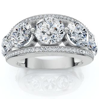 Pompeii3 4 Ct Diamond Wedding Ring in 10k White or Yellow Gold Lab Grown