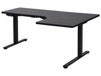 Beliani Escritorio regulable de derivado de madera negro