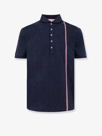 Thom Browne Cotton jersey polo shirt with iconic stripes - THOM BROWNE - gender_Man