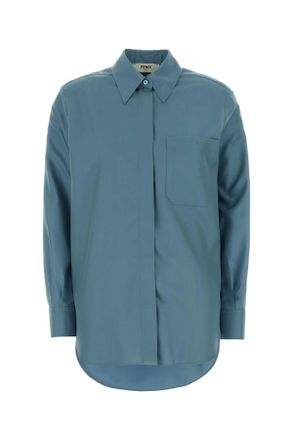 Fendi Air Force Blue Silk Shirt