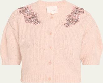 Cinq à Sept Millicent Embellished Short-Sleeve Cardigan
