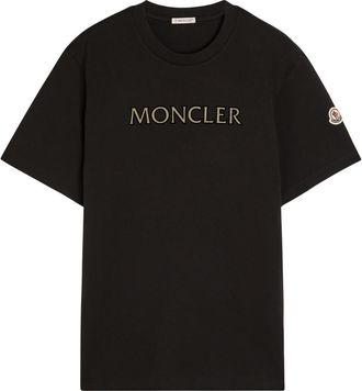 Moncler Logo Cotton T-shirt - Black - Xxl