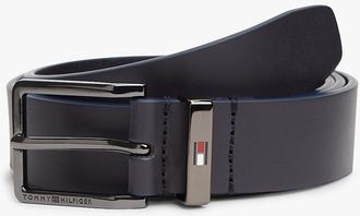 Tommy Hilfiger Mens Square Buckle Smooth Leather Belt - Blue - 40
