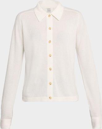 Toteme Cashmere Knit Button-Front Cardigan