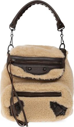 Balenciaga Le City Mini Rugzak - Dames - Tassen - Beige - Maat: ONE Size Leer