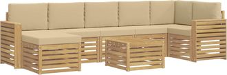 vidaXL Conjunto De Sof&aacute;s De Exterior 8 Uds. Y Beige Poli&eacute;ster Vidaxl
