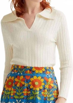 Compa&ntilde;&iacute;afant&aacute;stica Womens Knit Sweater In Off White