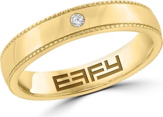 Effy Diamond Milgrain Edge Band Ring in Gold at Nordstrom Rack, Size 10