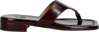 Billi Bi A9623 Square-toe Flat Sandal - Dames - Slippers - Bruin - 41 EU - Leer - Schoenen