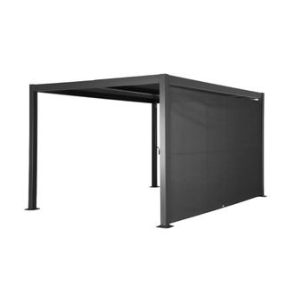 Sweeek P&eacute;rgola bioclim&aacute;tica de aluminio y acero 3x4m + toldo 4m, antracita