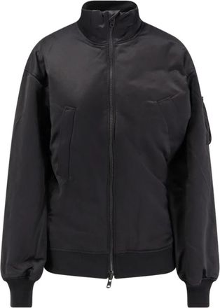 Yohji Yamamoto Zwarte Asymmetrische Rits Jas Prima Loft Isolatie - Dames - Bomber jackets - Zwart - S - Polyester - Jassen