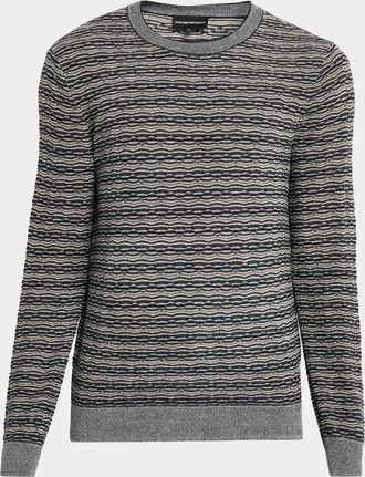 Emporio Armani Men & apos;s Wool-Blend Jacquard Crewneck Sweater