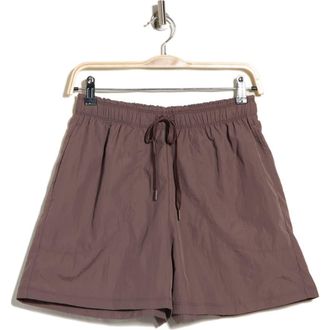 Zella Breakaway Crinkled Long Shorts in Grey Plum at Nordstrom Rack, Size X-Large