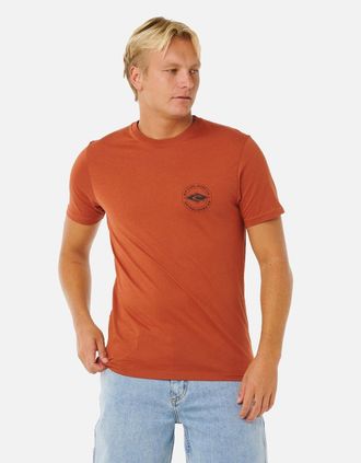 Rip Curl Mens Rip Curl Mens Staple Graphic Short Sleeve T-Shirt - Orange - Size: 38