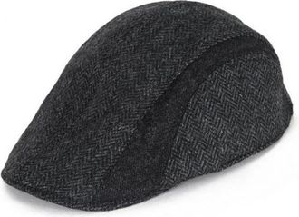 Barbour Polyester Herringbone Tweed Cap - Heren - Hoeden - Grijs - XL - Polyester - Accessoires