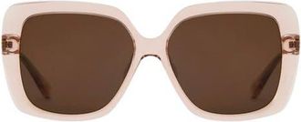 Mohala Eyewear Lani Polarized ContourBridge Square Sunglasses in Guava Mimosa /Tan Lenses at Nordstrom