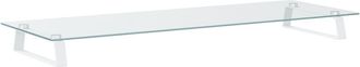 vidaXL Vidaxl - Soporte De Monitor Vidrio Templado Y Metal Blanco 100x35x8 Cm